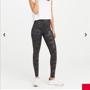 Spanx Faux Leather Camo Leggings